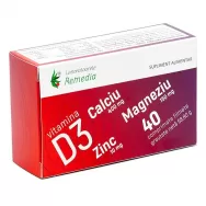 Calciu Mg Zn D3 40cp - REMEDIA
