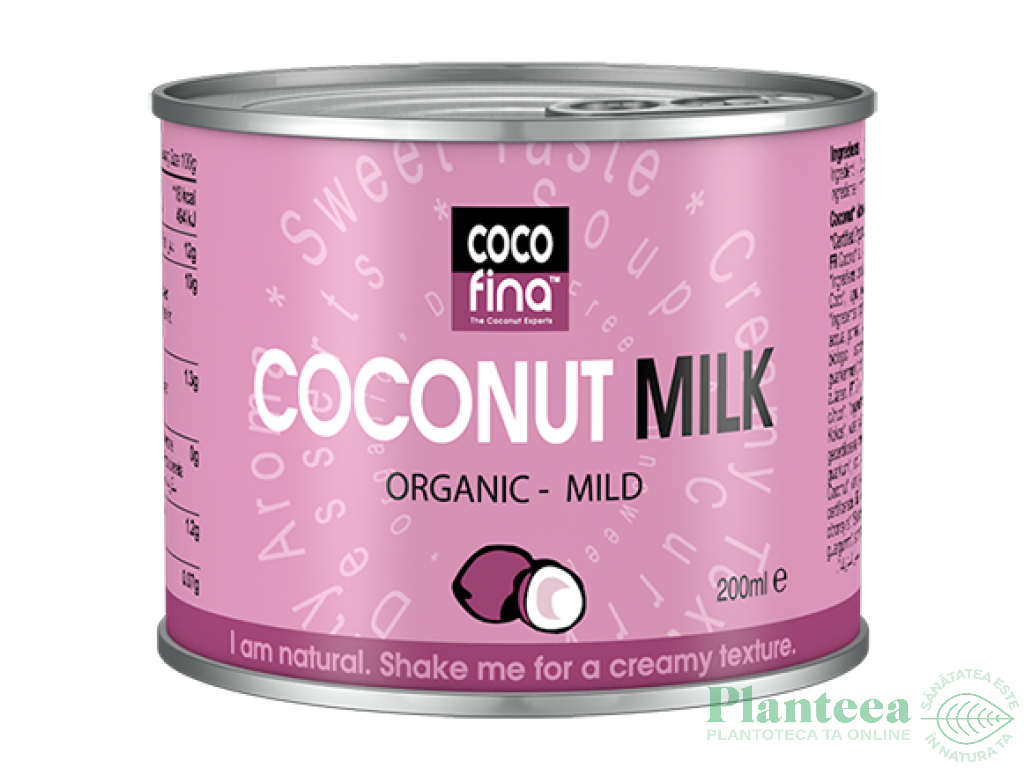 Lapte cocos bio 200ml - COCOFINA