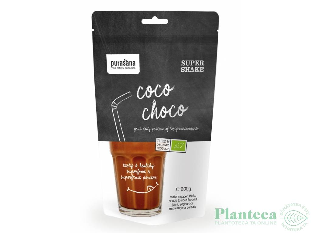 Pulbere shake antioxidanti Coco Choco eco 200g - PURASANA