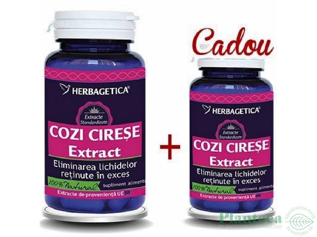 Pachet Cozi cirese extract 60+10cps - HERBAGETICA