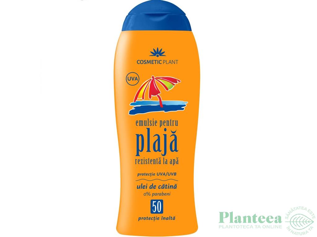 Emulsie plaja rezistenta apa spf50 ulei catina 200ml - COSMETIC PLANT