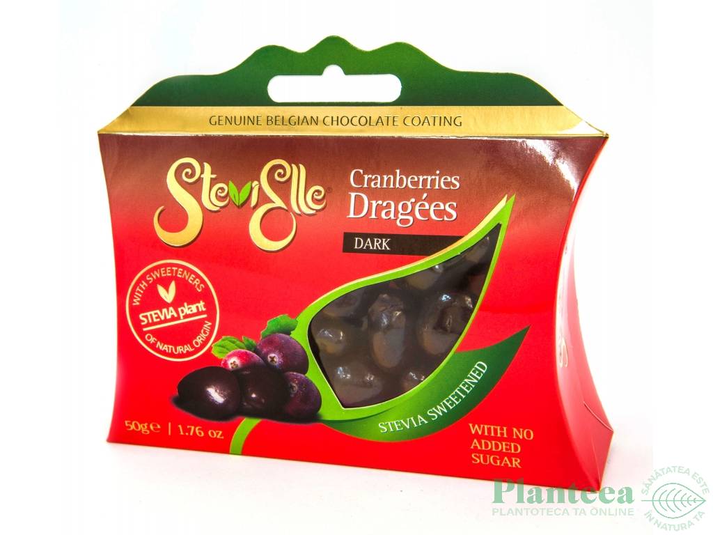 Drajeuri merisor in ciocolata neagra 50g - STEVIELLE