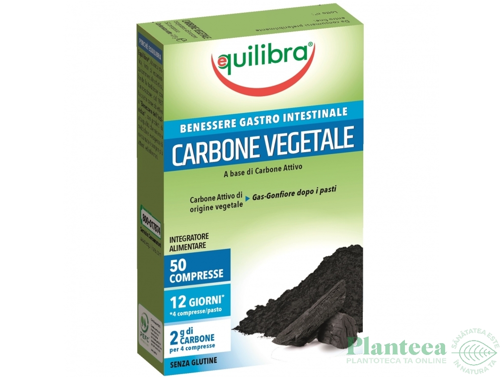 Carbune vegetal activ 560mg 50cp - EQUILIBRA