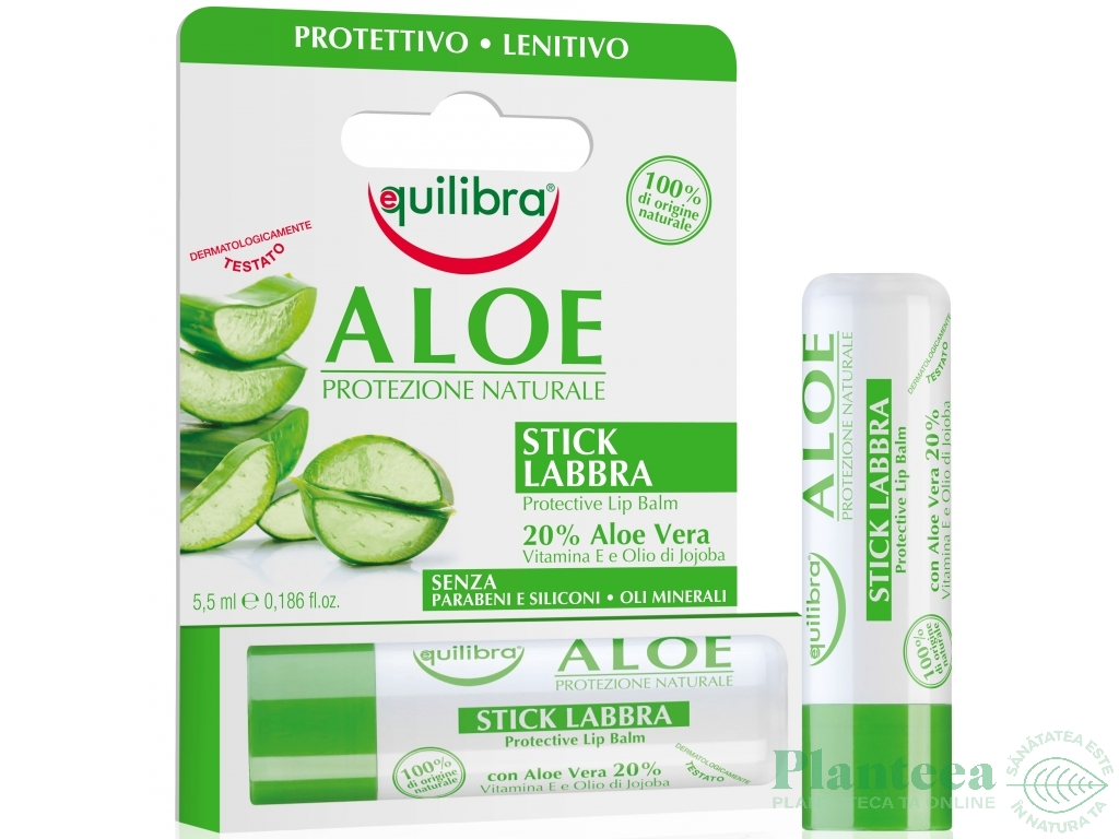 Balsam buze protectiv calmant gel aloe vera 5,5ml - EQUILIBRA