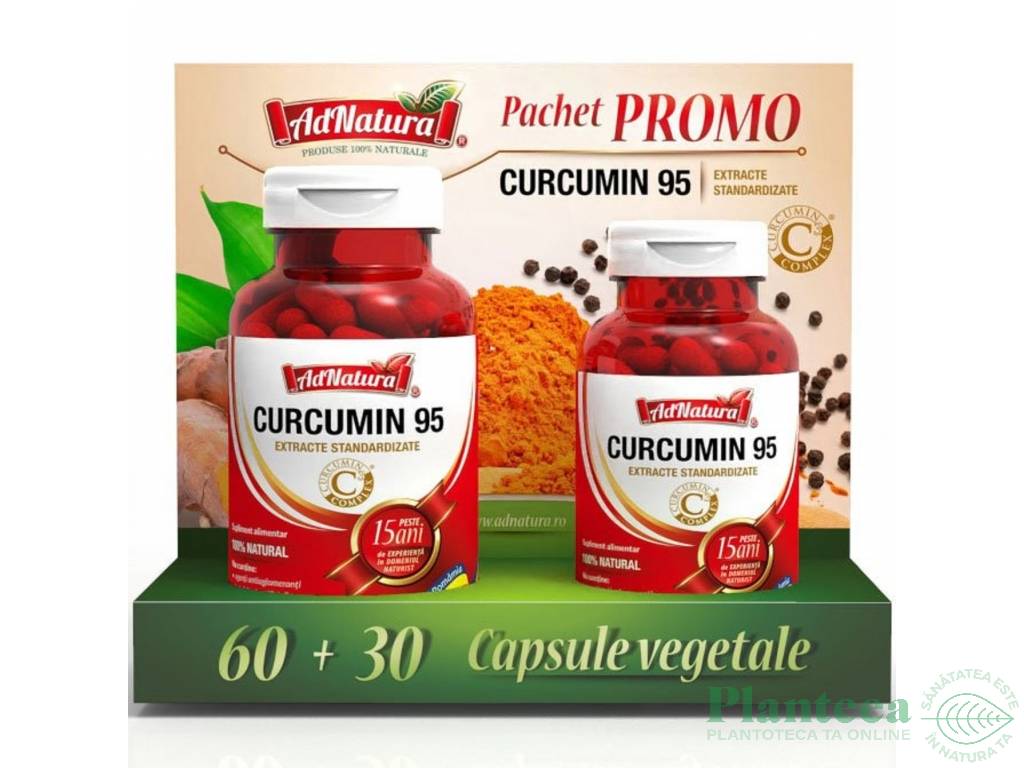 Pachet Curcumin95 C3 complex 60+30cps - ADNATURA