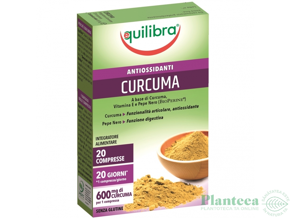 Antioxidant [Curcuma piper negru vitamina E] 20cps - EQUILIBRA