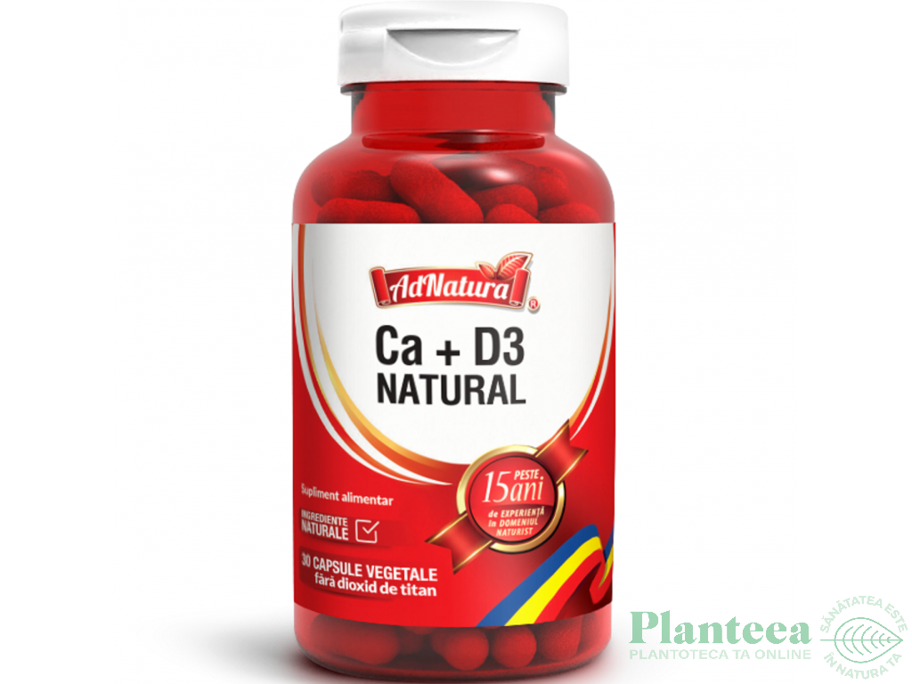 Calciu D3 natural 30cps - ADNATURA