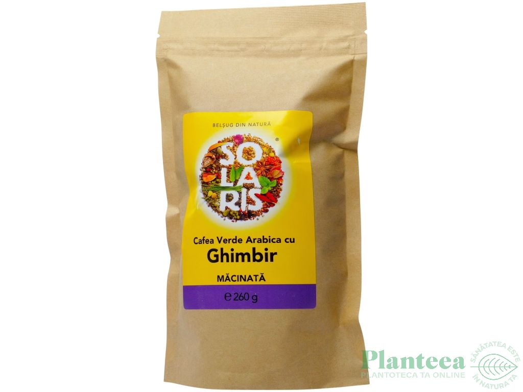 Cafea verde arabica macinata cu ghimbir 260g - SOLARIS