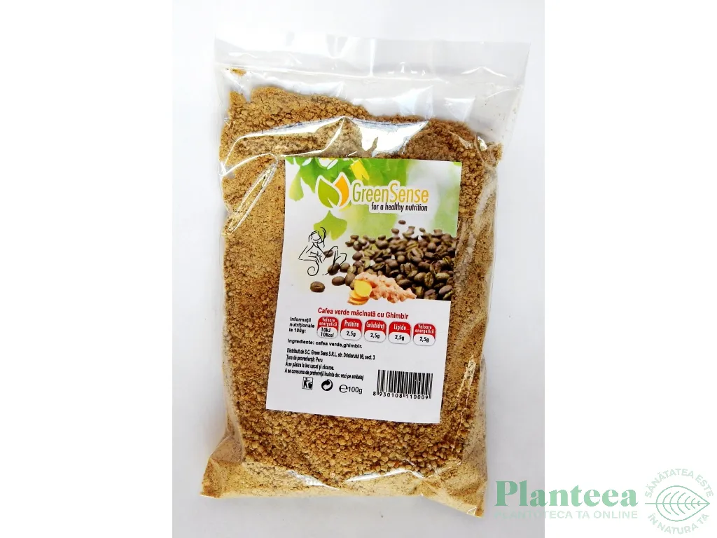 Cafea verde macinata cu ghimbir 100g - GREEN SENSE