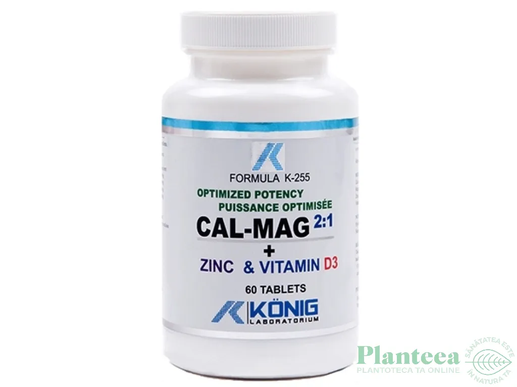 Calciu magneziu zinc D3 60cp - KONIG