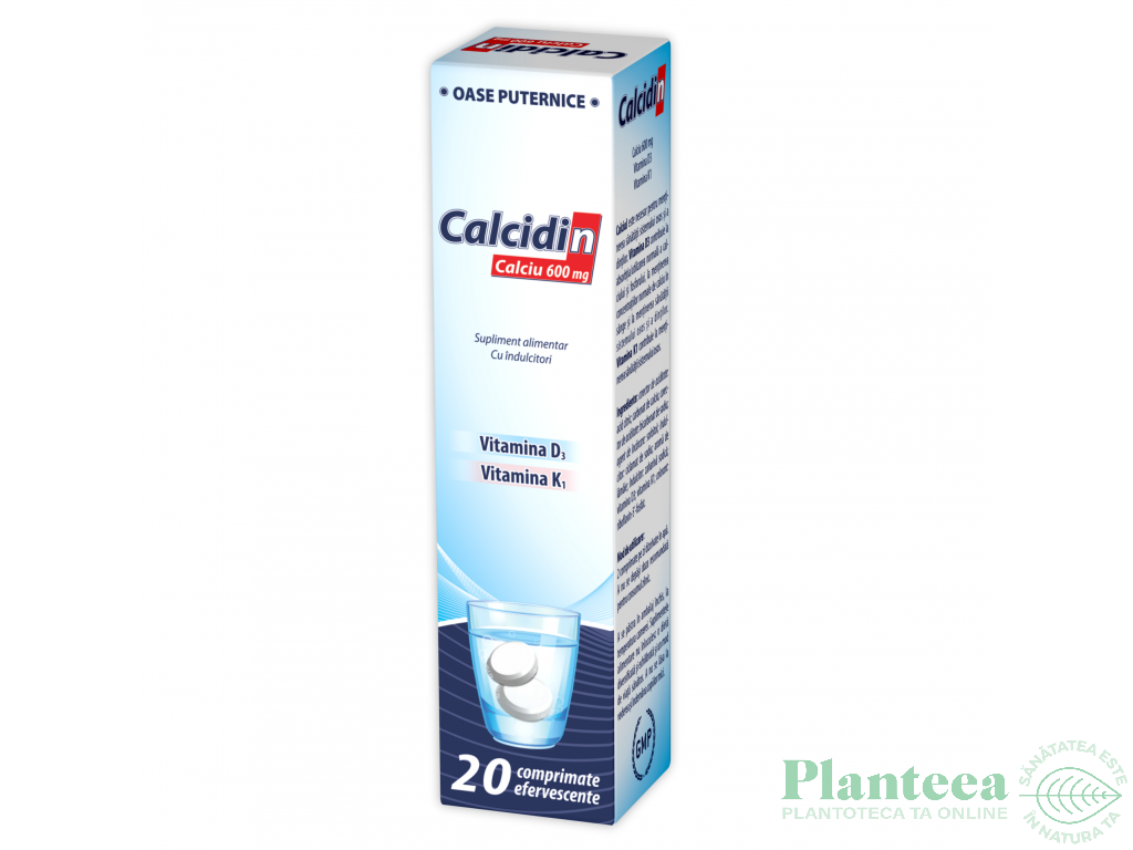 Calcidin calciu 600mg D3 K 20tb - NATUR PRODUKT