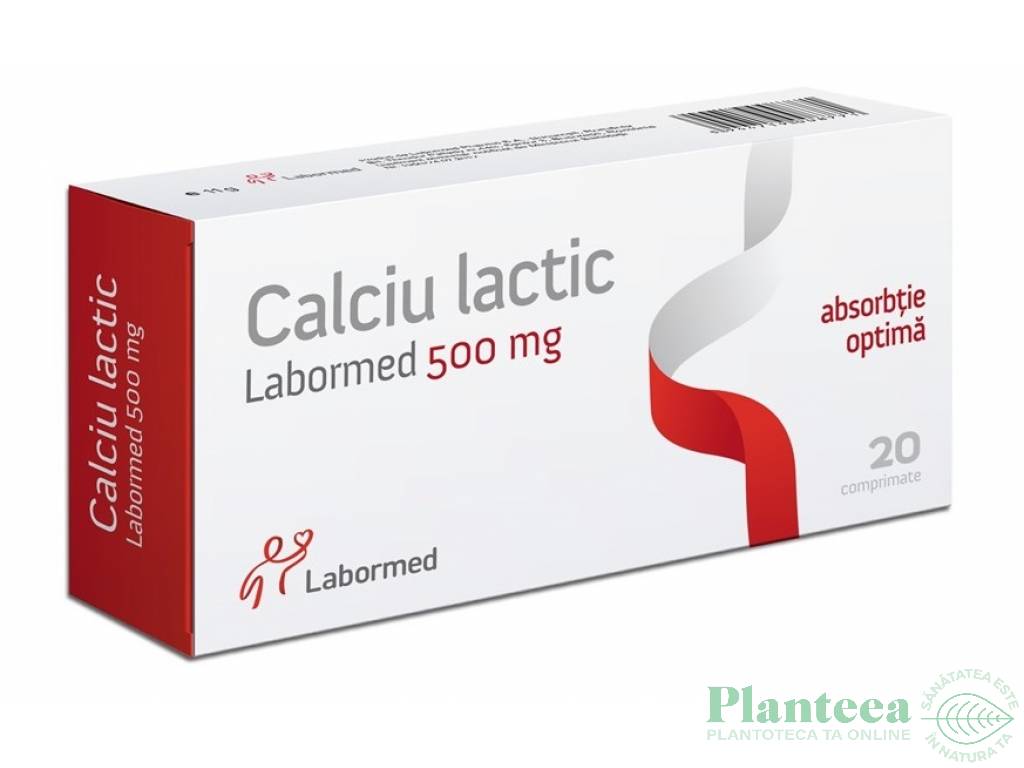 Calciu lactic 500mg 20cp - LABORMED