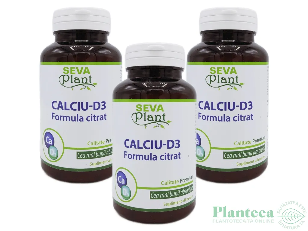 Set Calciu citrat D3 3x30cp - SEVA PLANT