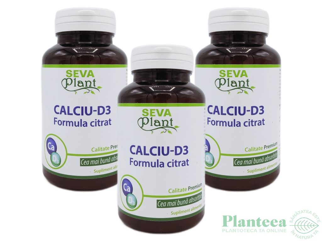 Calciu citrat D3 3x30cp - SEVA PLANT