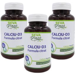 Pachet Calciu citrat D3 3x30cp - SEVA PLANT
