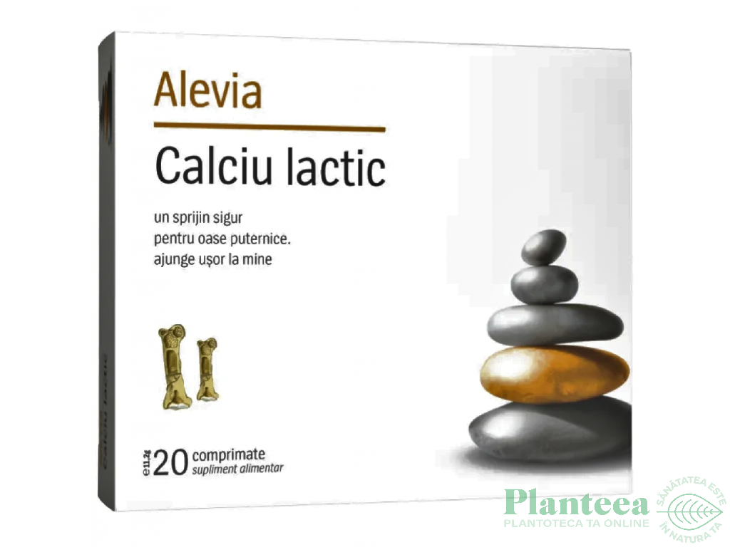 Calciu lactic masticabil 20cp - ALEVIA