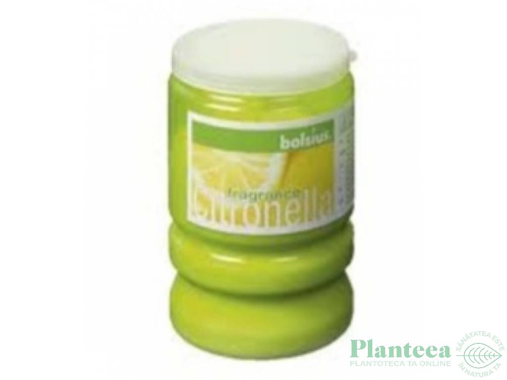 Lumanare parfumata borcan cu capac 30h citronella verde 120g - BOLSIUS