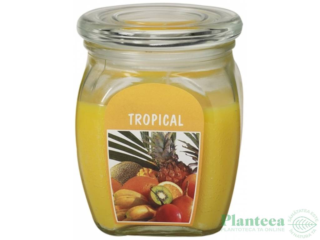 Lumanare parfumata borcan cu capac 60h tropical 630g - BOLSIUS