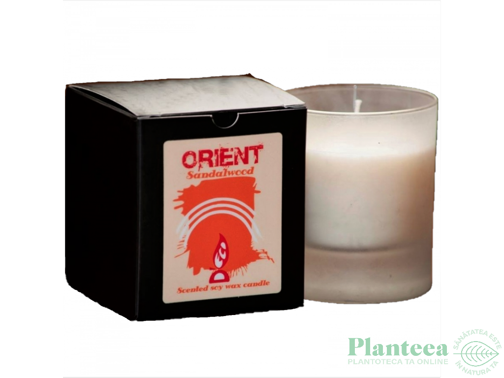 Candela sticla ceara soia 40h Orient 130g - D`ECO