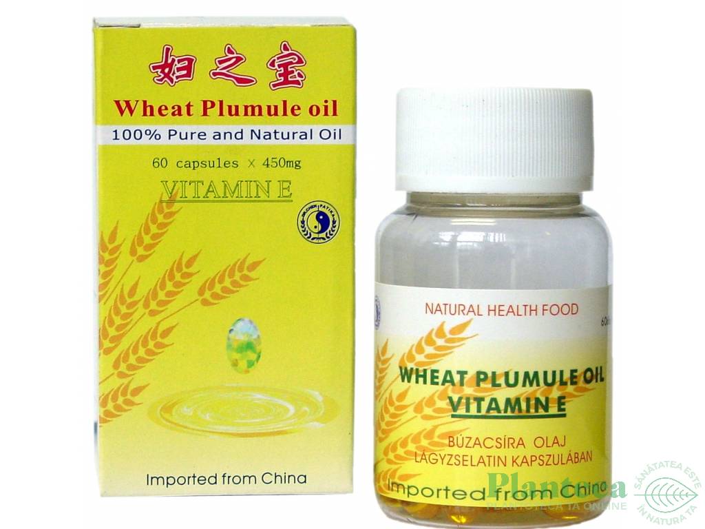 Ulei germeni grau pur vitamina E 450mg 60cps - DR CHEN PATIKA