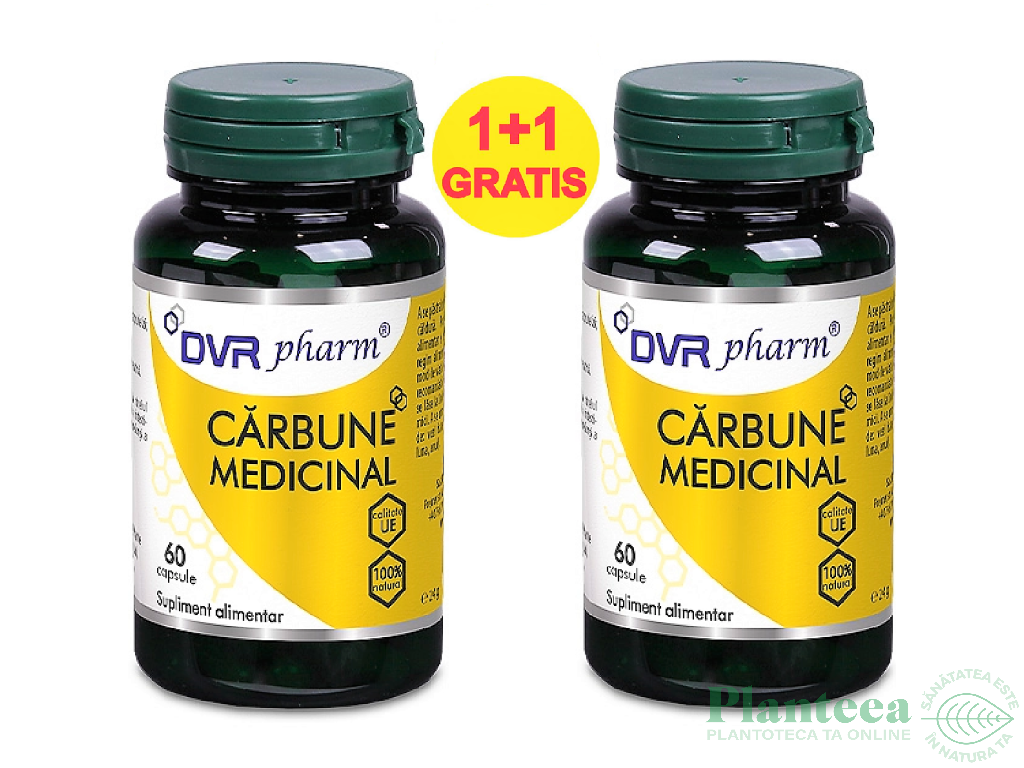 Pachet Carbune medicinal 300mg 2x60cps - DVR PHARM