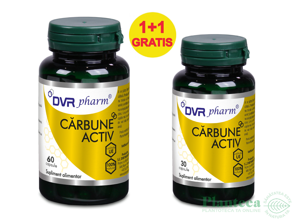 Pachet Carbune activ 300mg 60+30cps - DVR PHARM