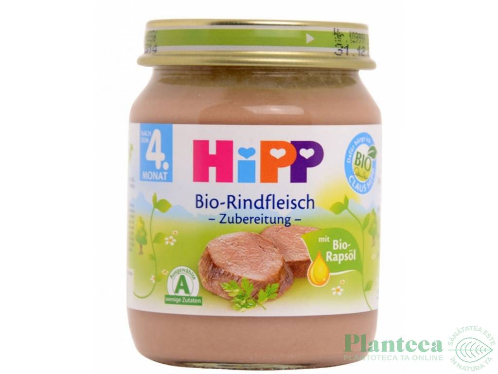 Piure carne vitel orez bebe +4luni 125g - HIPP ORGANIC