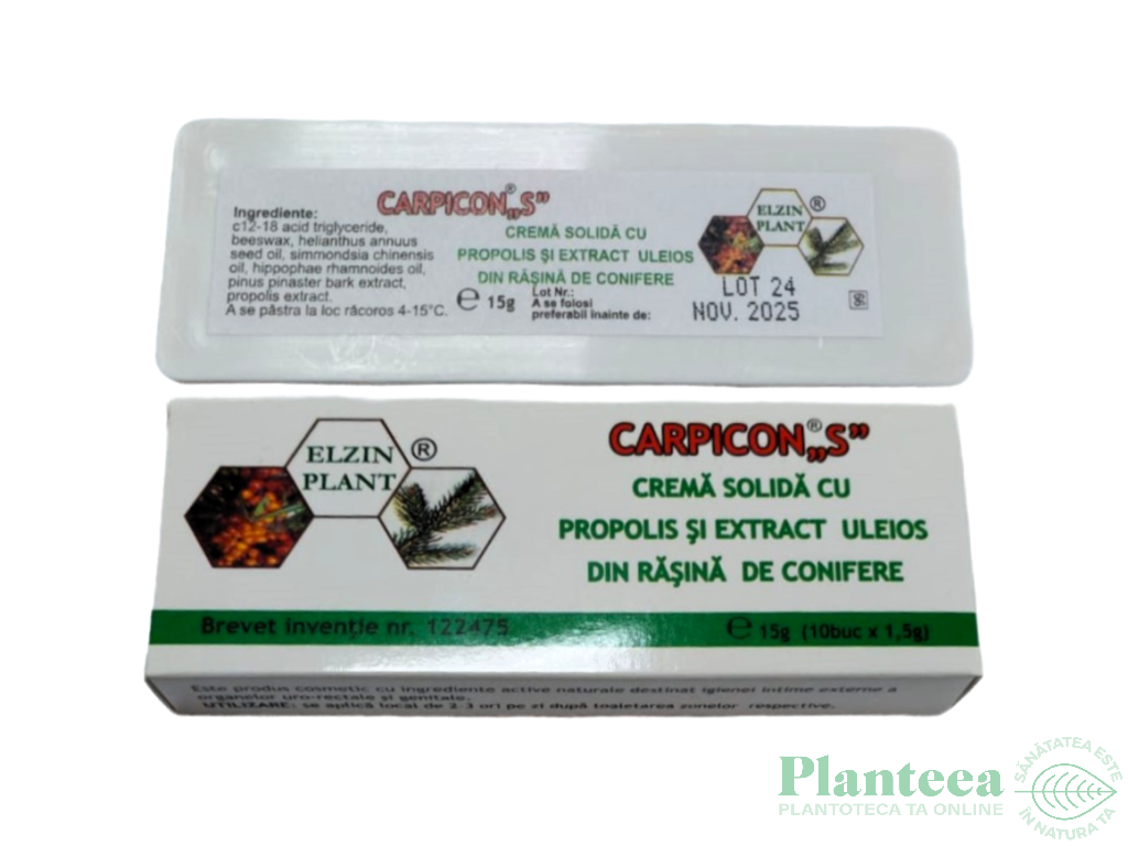 Supozitoare Carpicon S cutie 10x1,5g - ELZIN PLANT