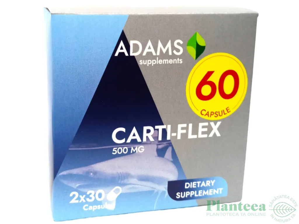 Pachet CartiFlex [Cartilaj rechin] 740mg 2x30cps - ADAMS SUPPLEMENTS
