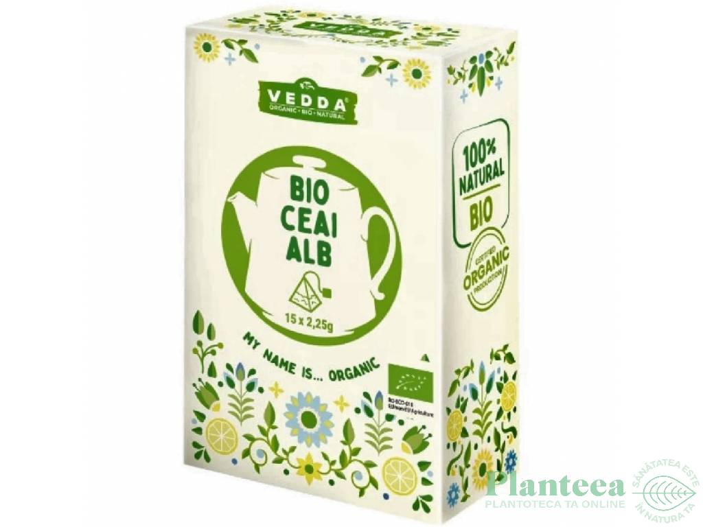 Ceai alb 100% Bio piramide bio 15x2,5g - VEDDA