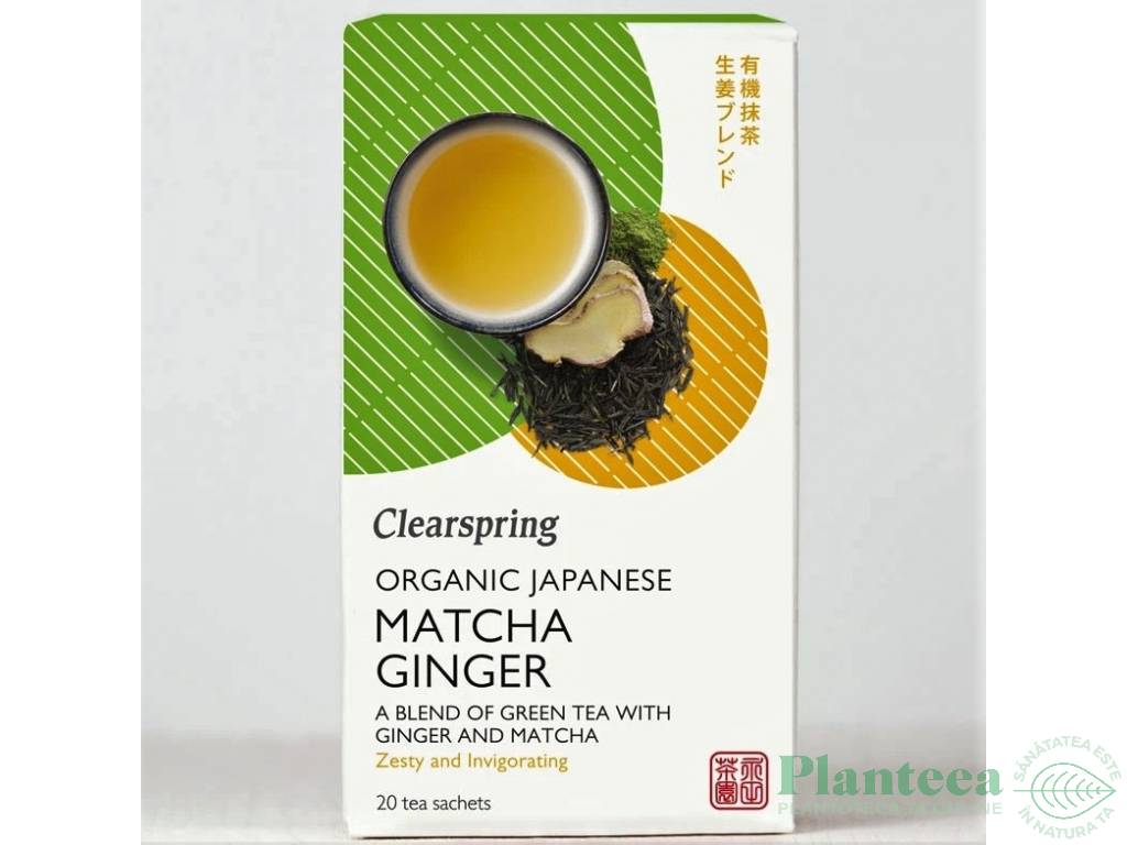 Ceai verde sencha ghimbir matcha eco 20dz - CLEARSPRING