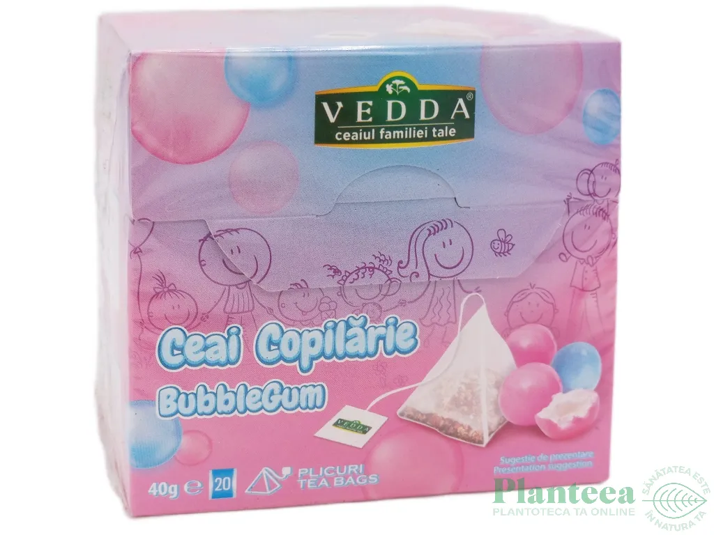 Ceai Copilarie bubble gum piramide 20x2g - VEDDA