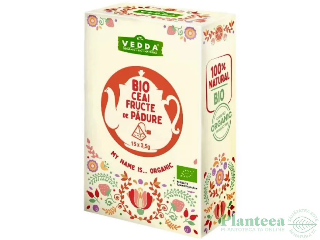 Ceai fructe padure piramide bio 15dz - VEDDA