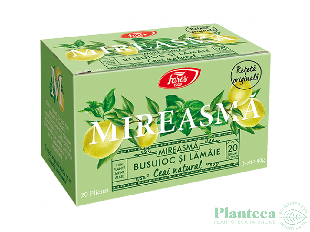 Ceai natural Mireasma busuioc lamaie 20dz - FARES