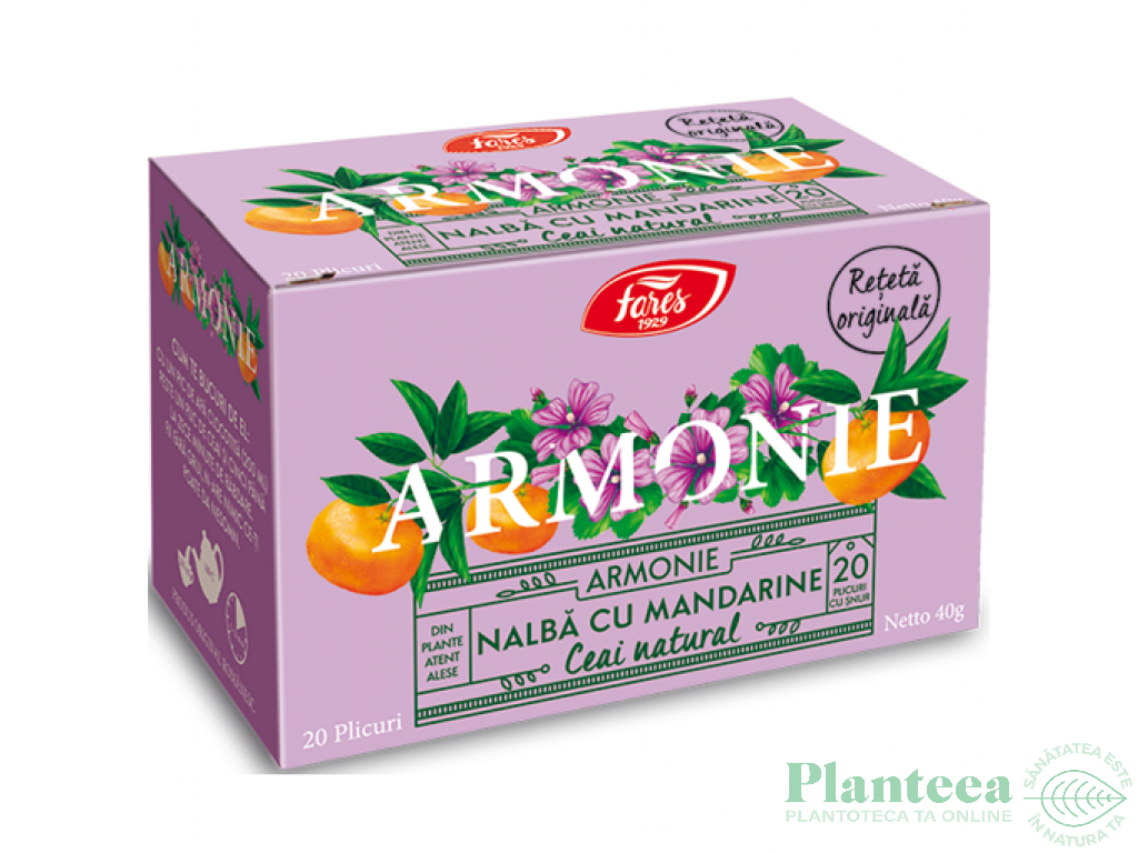 Ceai natural Armonie nalba mandarine 20dz - FARES