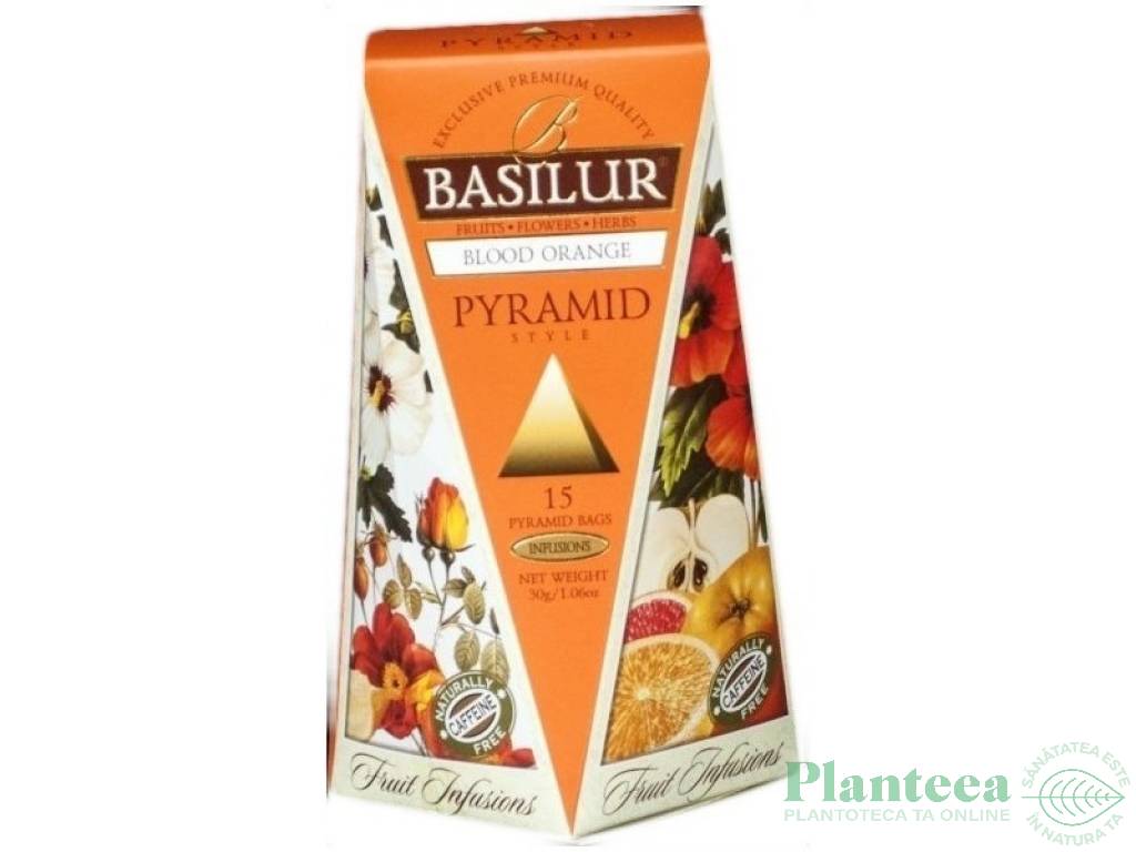Ceai Fruit Infusions blood orange piramide 15dz - BASILUR