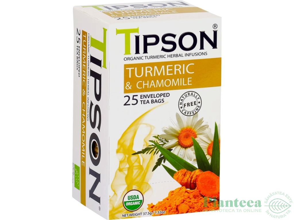 Ceai turmeric organic musetel 25dz - TIPSON