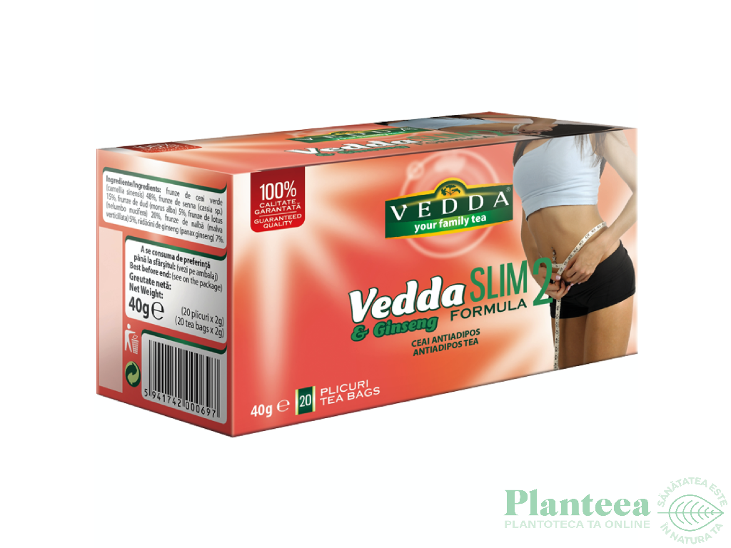 Ceai antiadipos ginseng slim formula2 20dz - VEDDA