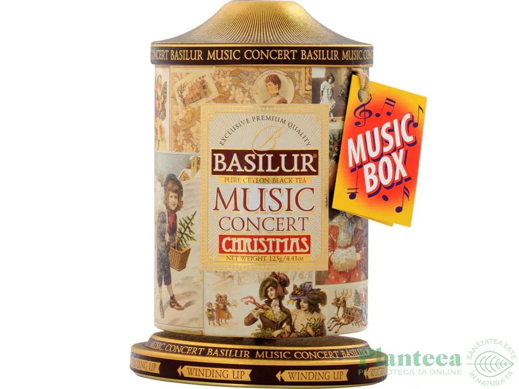 Ceai negru ceylon Music Concert Christmas cutie muzicala 100g - BASILUR