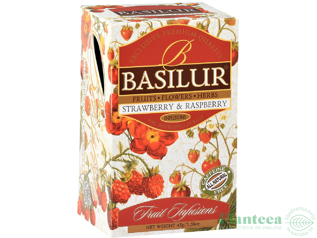 Ceai Fruit Infusions capsuni zmeura 1,8gx25dz - BASILUR