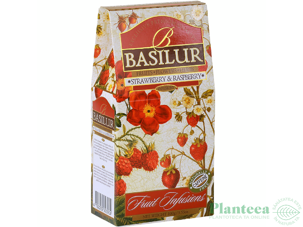 Ceai Fruit Infusions capsuni zmeura refill 100g - BASILUR