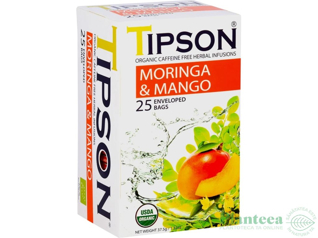Ceai moringa organic mango 25dz - TIPSON