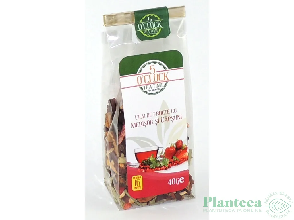 Ceai fructe cu merisoare capsuni 40g - 5 O`CLOCK