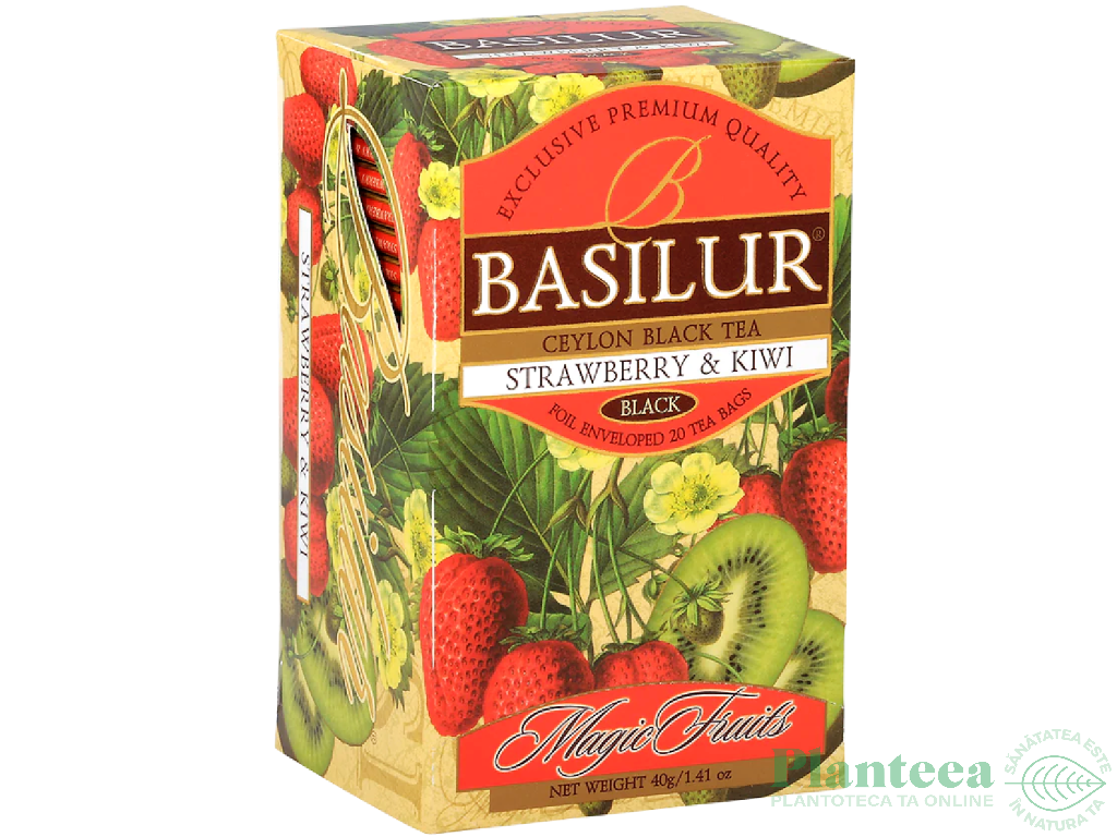 Ceai negru ceylon Magic Fruits capsuni kiwi 2gx25dz - BASILUR