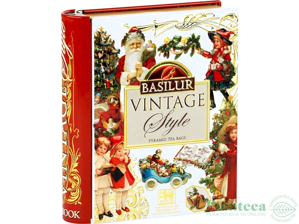 Ceai negru ceylon Vintage Style Sarbatori Iarna Miniature Book carte 5dz - BASILUR