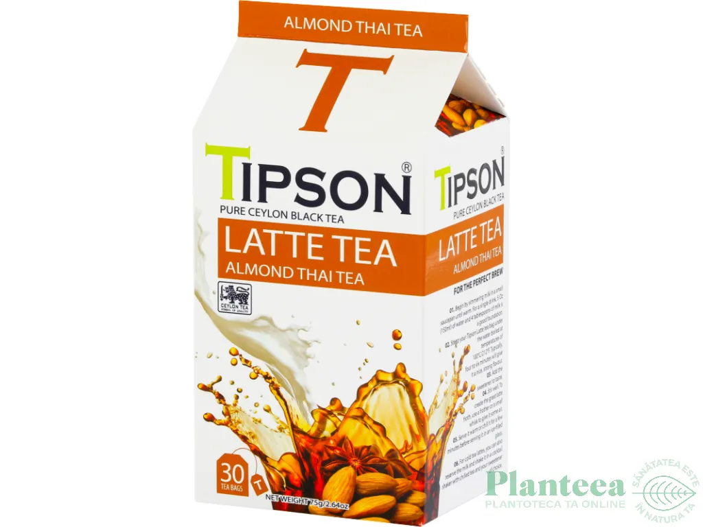 Ceai Latte negru pur ceylon Almond Thai 2,5gx30dz - TIPSON