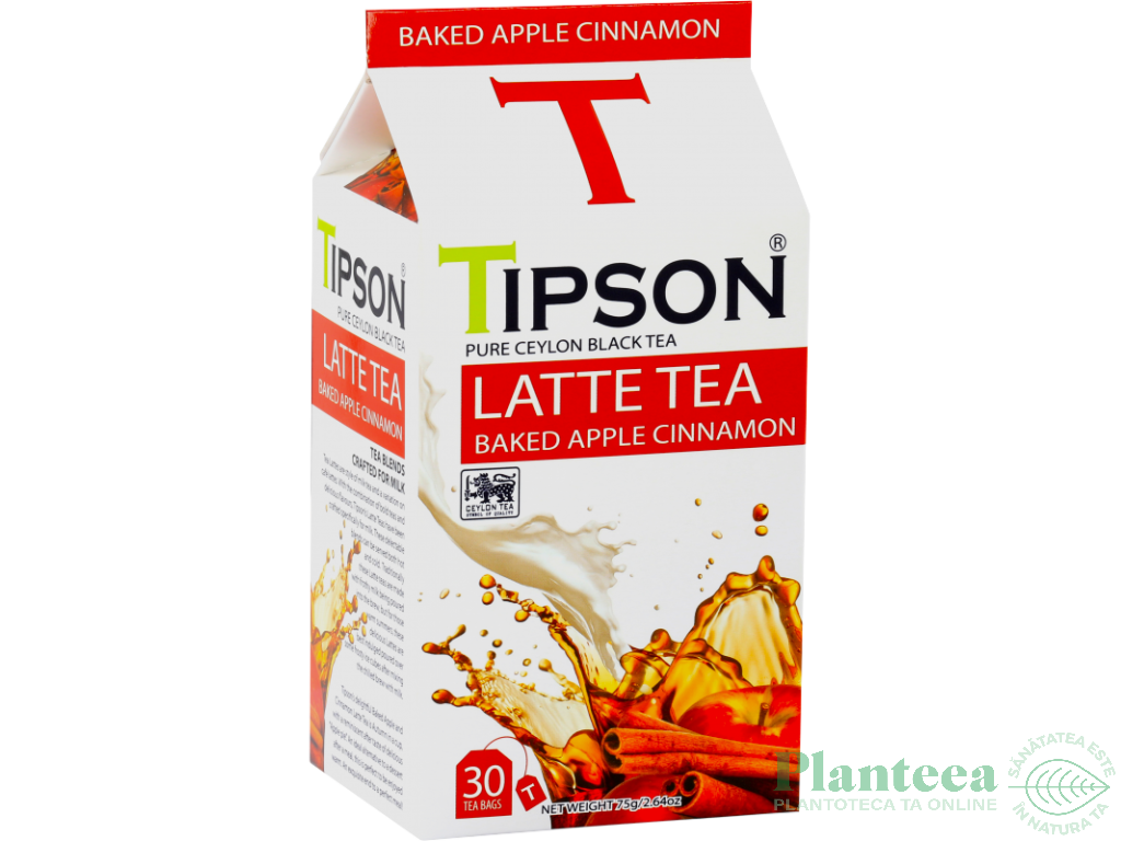 Ceai Latte negru pur ceylon Baked Apple Cinnamon 2,5gx30dz - TIPSON