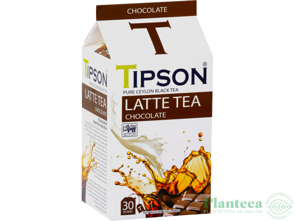 Ceai Latte negru pur ceylon Chocolate 2,5gx30dz - TIPSON