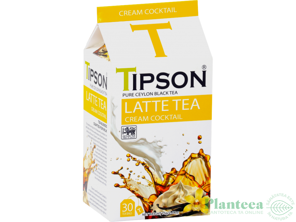 Ceai Latte negru pur ceylon Cream Cocktail 2,5gx30dz - TIPSON