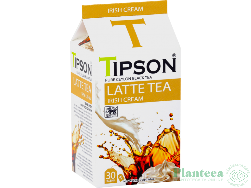 Ceai Latte negru pur ceylon Irish Cream 2,5gx30dz - TIPSON